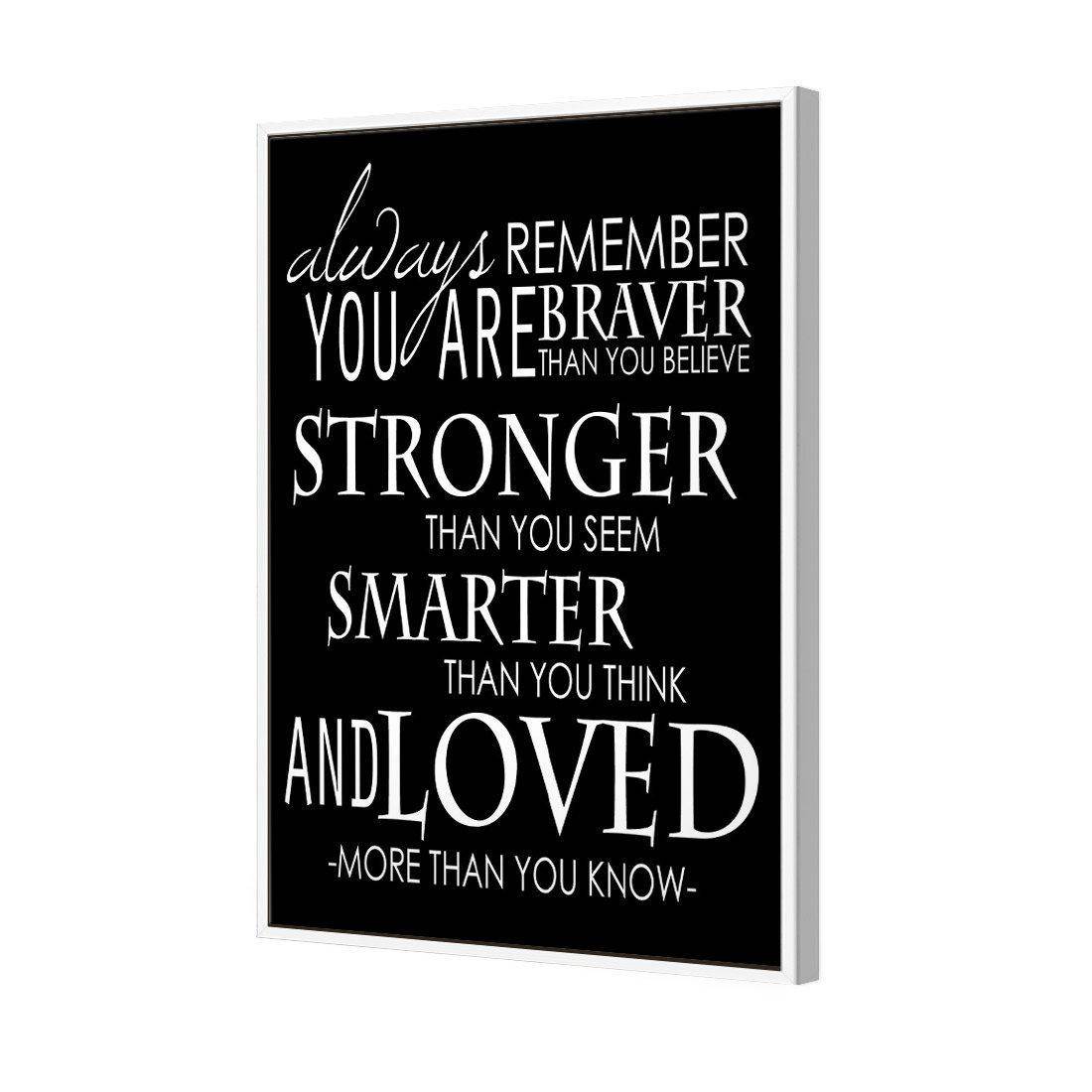 Always Remember, B&W | Standard Canvas | Floating Frame | White
