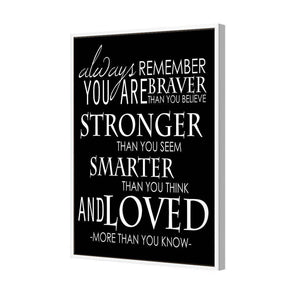 Always Remember, B&W | Standard Canvas | Floating Frame | White
