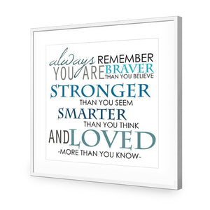 Always Remember, Square | Standard Acrylic | Flat Frame With Border | White