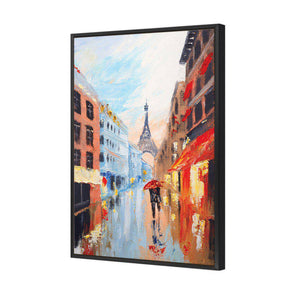 Amour En Pluie | Classic Canvas | Floating Frame | Black