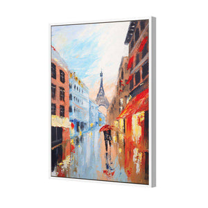 Amour En Pluie | Classic Canvas | Floating Frame | White