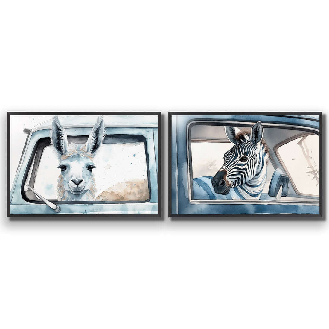 Animal Road Trip Perfect Pair - Wall Art Designs - SET2_6020_AR_H WAD_AP - 030 - EDG_45x30_S - 2538 - BLK