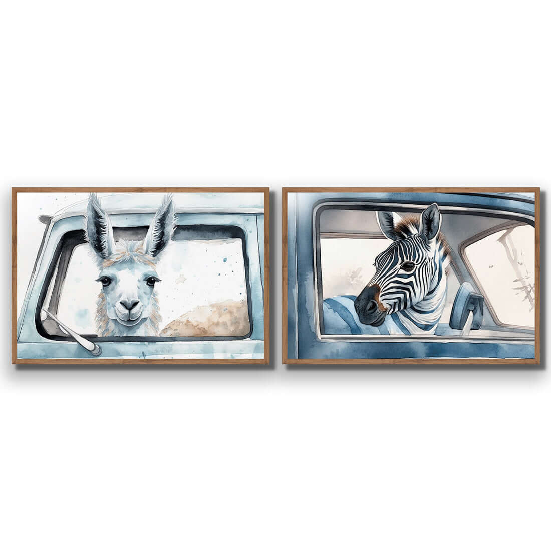 Animal Road Trip Perfect Pair - Wall Art Designs - SET2_6020_AR_H WAD_AP - 030 - EDG_45x30_S - 2538 - NAT