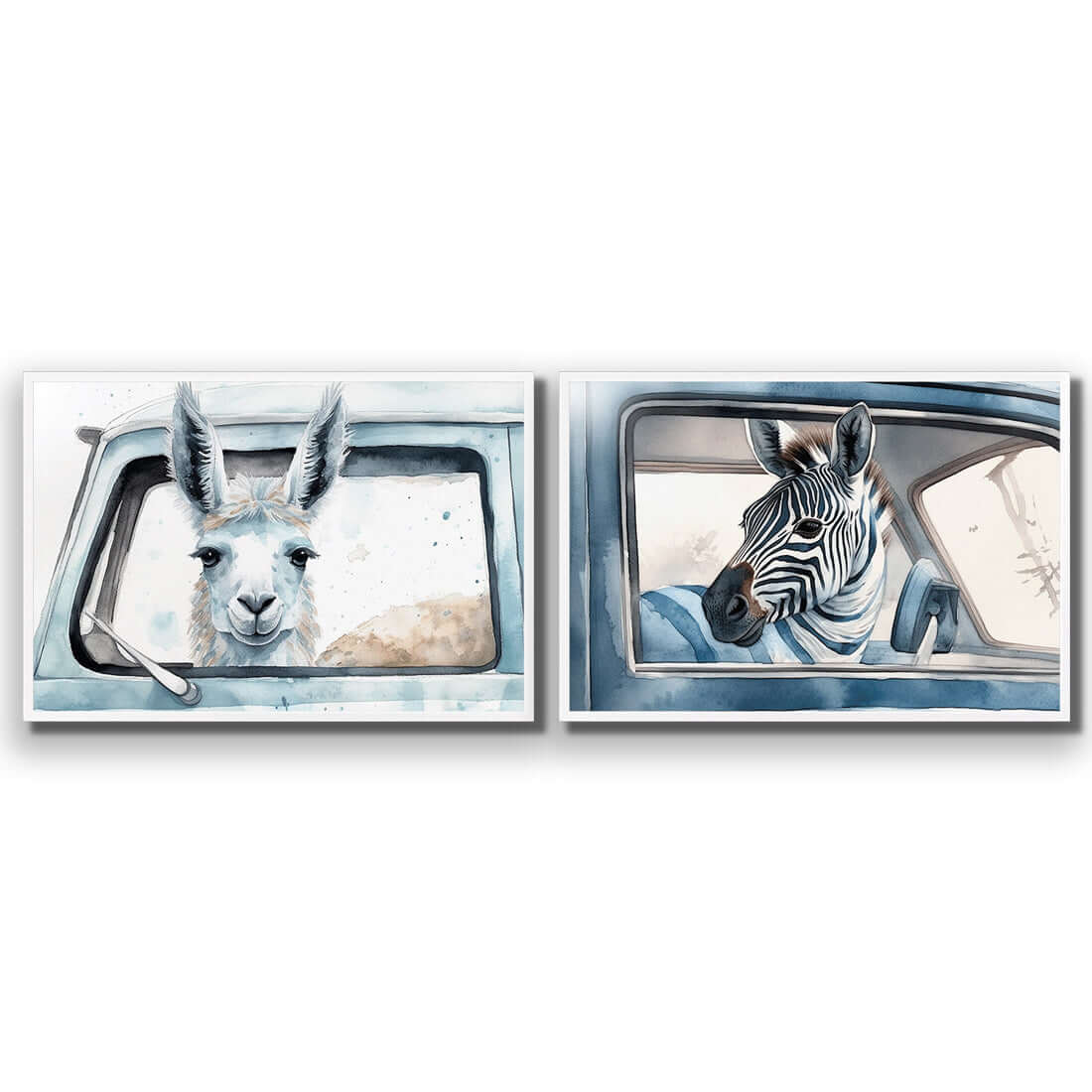 Animal Road Trip Perfect Pair - Wall Art Designs - SET2_6020_AR_H WAD_AP - 030 - EDG_45x30_S - 2538 - WHT