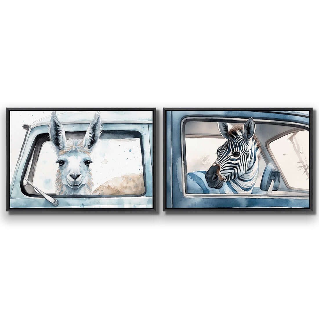 Animal Road Trip Perfect Pair - Wall Art Designs - SET2_6020_AR_H WAD_CP - MPY - 260 - M - S - S_45x30_S - 1550 - BLK