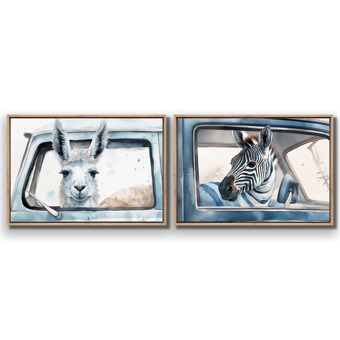 Animal Road Trip Perfect Pair - Wall Art Designs - SET2_6020_AR_H WAD_CP - MPY - 260 - M - S - S_45x30_S - 1550 - OAK