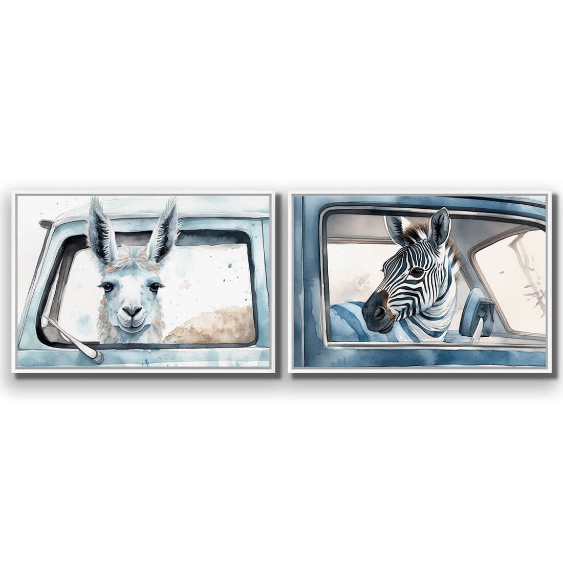 Animal Road Trip Perfect Pair - Wall Art Designs - SET2_6020_AR_H WAD_CP - MPY - 260 - M - S - S_45x30_S - 1550 - WHT