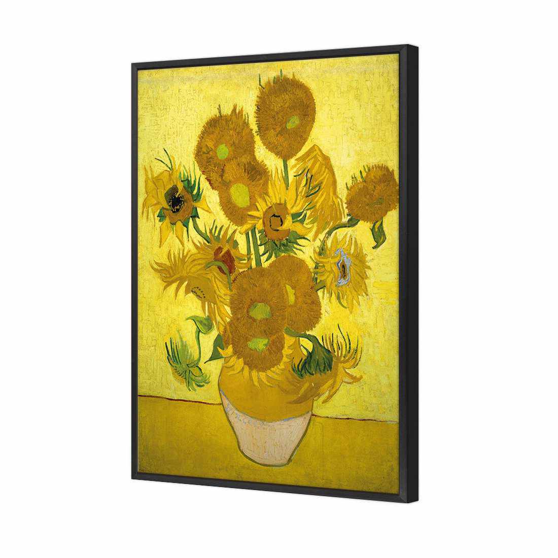 Another Vase Of Sunflowers by Van Gogh Canvas Art - Wall Art Designs - 1050_AR_V WAD_CP - MPY - 260 - M - S - S_45x30_S - 1550 - BLK_ART