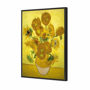 Another Vase Of Sunflowers by Van Gogh | Standard Canvas | Floating Frame | Black