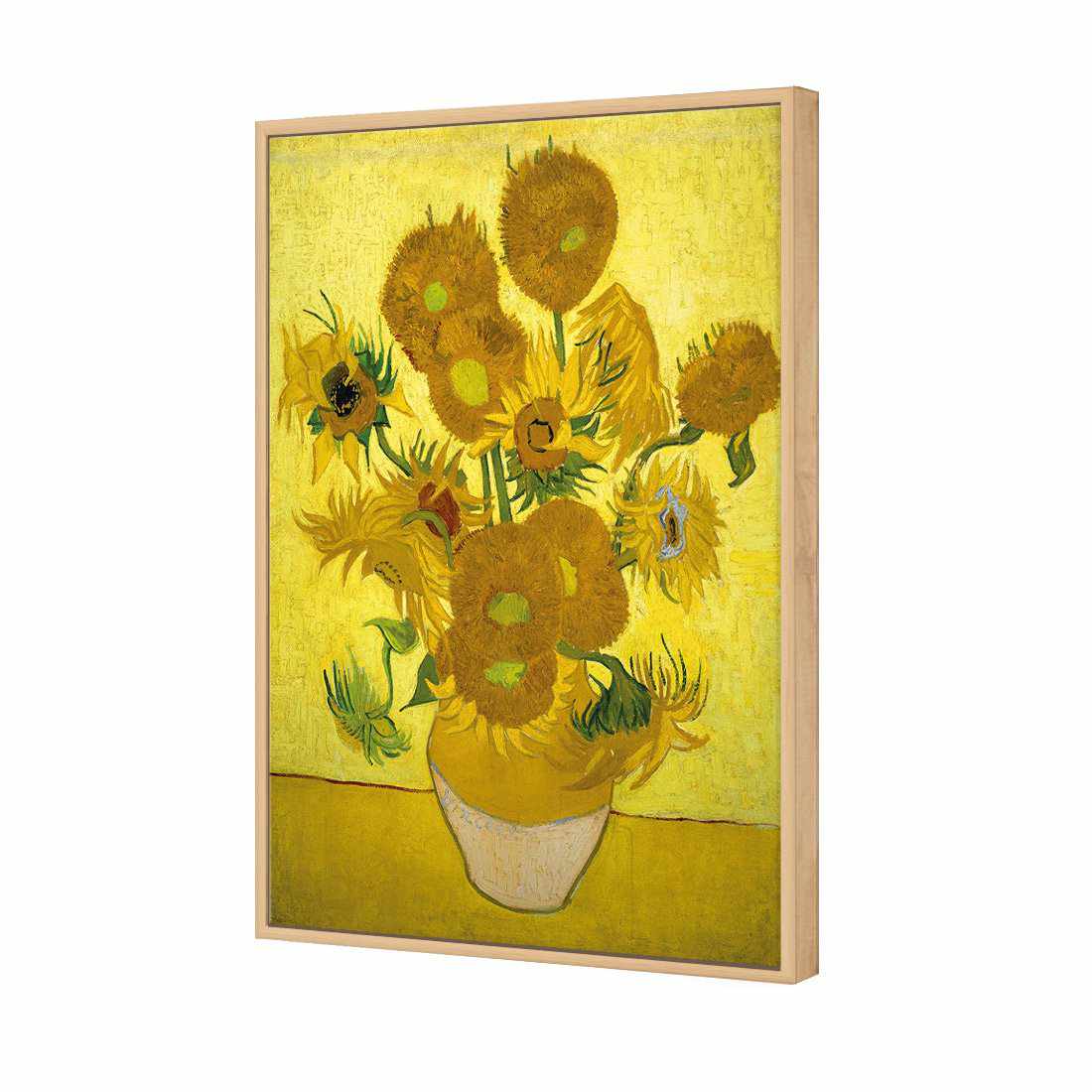 Another Vase Of Sunflowers by Van Gogh | Standard Canvas | Floating Frame | Oak
