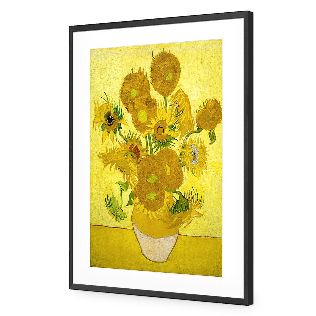Another Vase Of Sunflowers by Van Gogh | Standard Acrylic | Flat Frame With Border | Black
