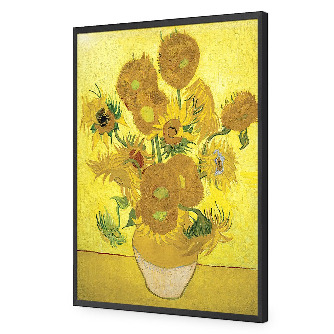 Another Vase Of Sunflowers by Van Gogh | Standard Acrylic | Flat Frame No Border | Black
