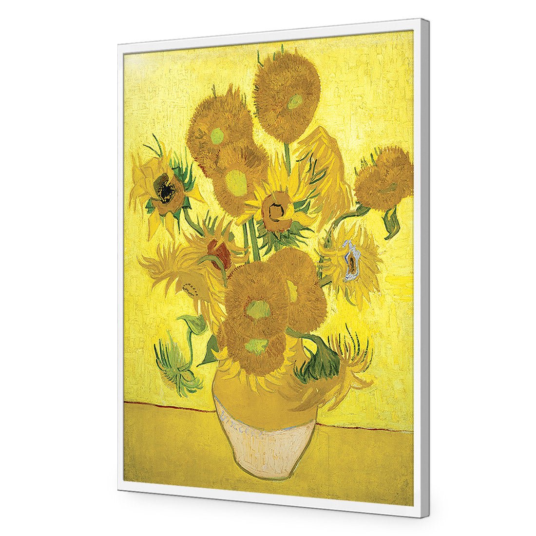 Another Vase Of Sunflowers by Van Gogh | Standard Acrylic | Flat Frame No Border | White