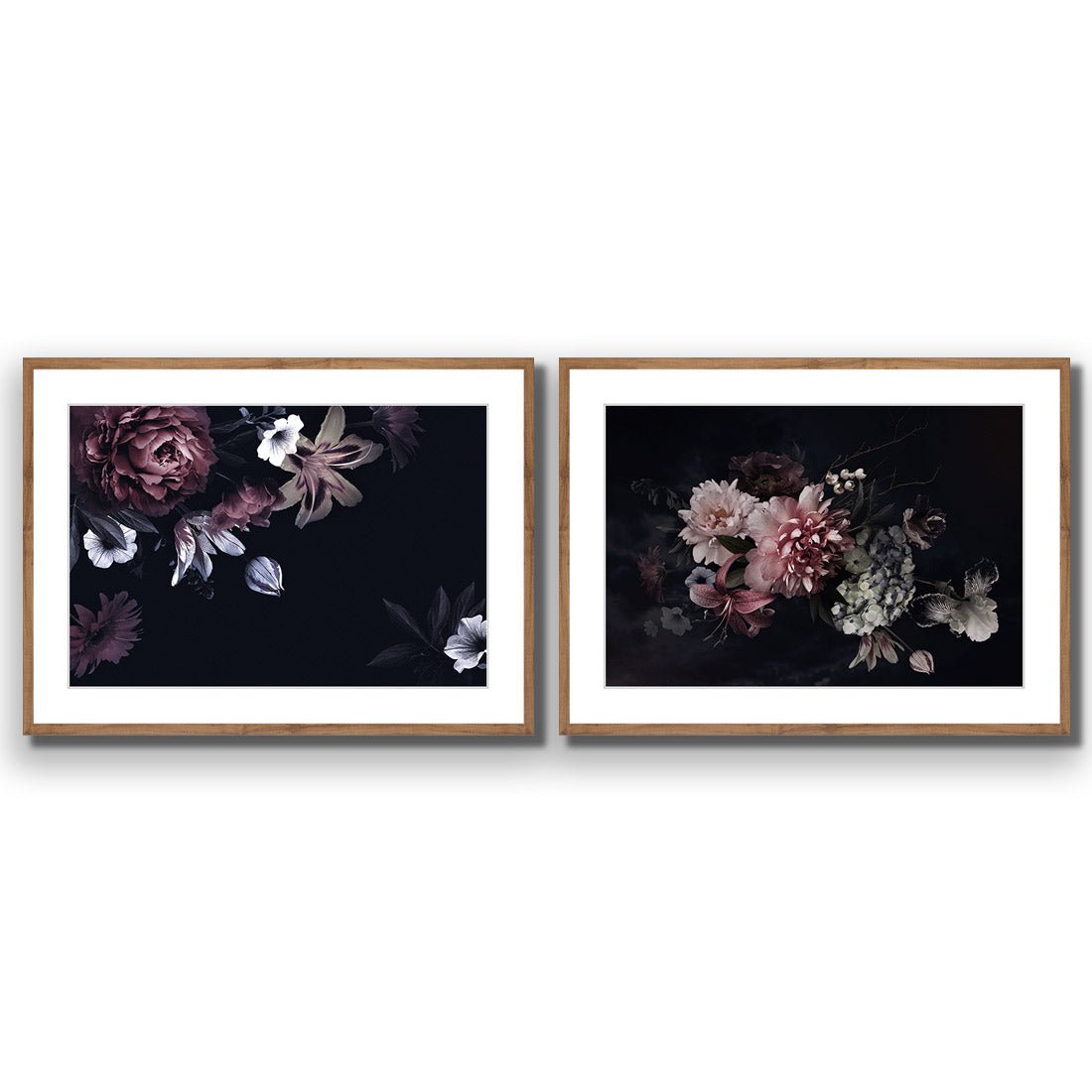 Antique Floral Assemblage Perfect Pair - Wall Art Designs - SET2_5011_AR_H WAD_AP - 030 - MAT_45x30_S - 2538 - NAT