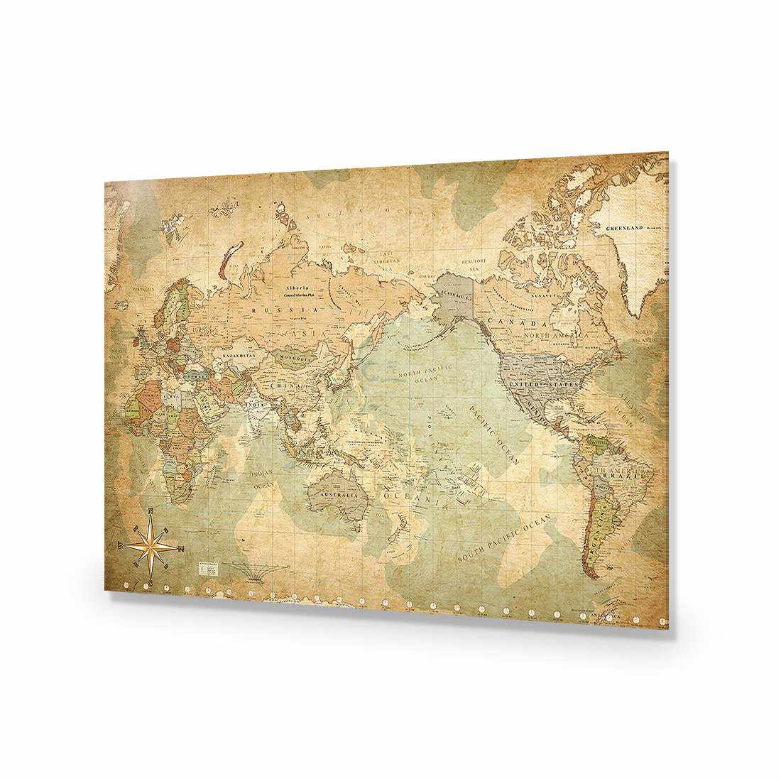 Antique World Map Acrylic Glass Art - Wall Art Designs - 1138_AR_H WAD_AP - 030 - EDG_118x80_NONE