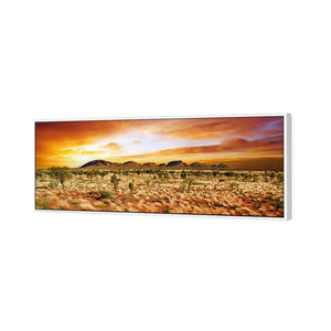 Australian Outback Sunset | Classic Canvas | Floating Frame | White