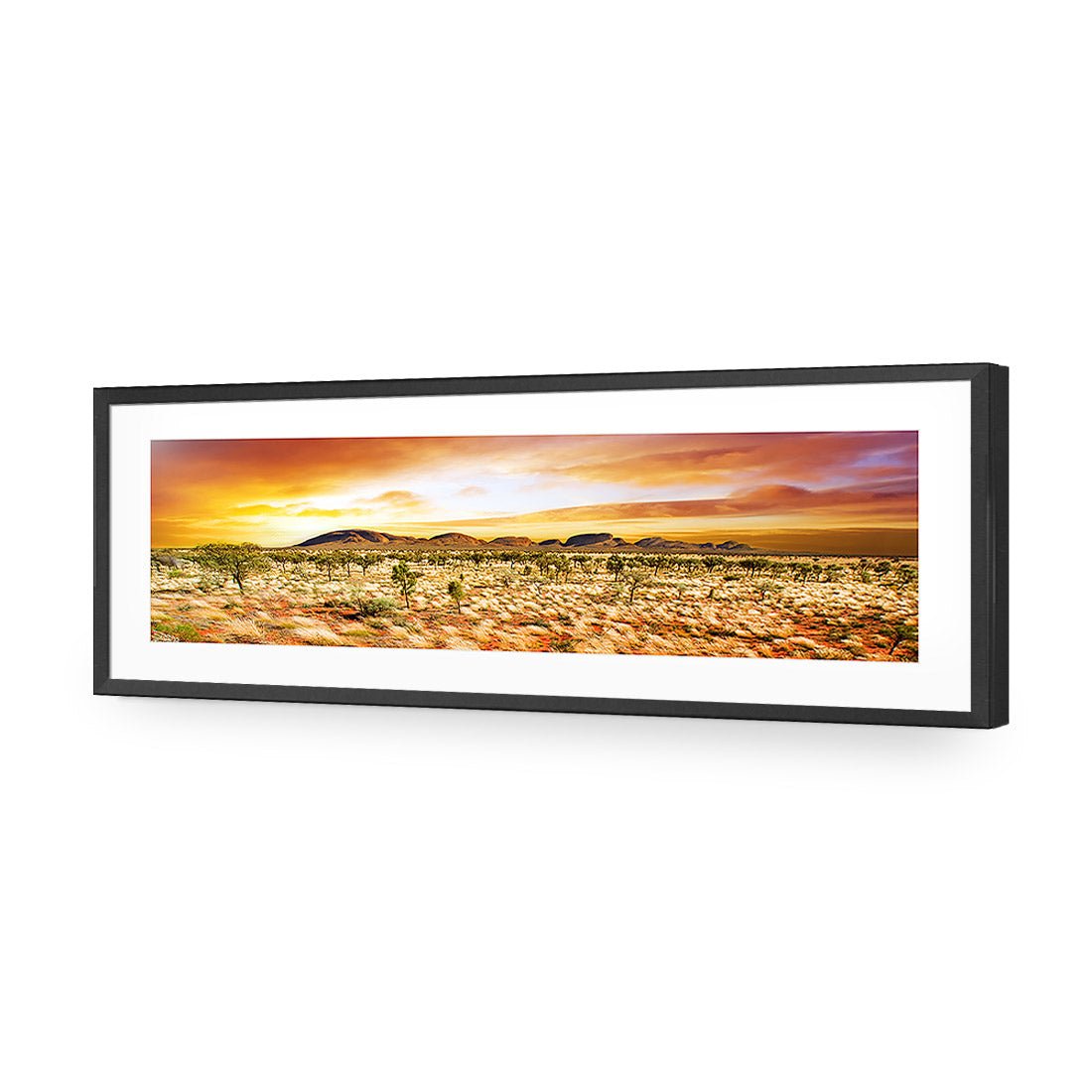 Australian Outback Sunset, Long Acrylic Glass Art - Wall Art Designs - 1452_AL_H WAD_AP - 030 - MAT_60x20_S - 2538 - BLK