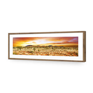 Australian Outback Sunset | Classic Acrylic | Flat Frame With Border | Natural