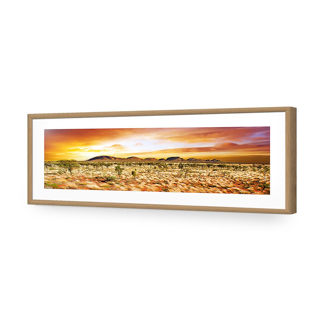 Australian Outback Sunset | Classic Acrylic | Flat Frame With Border | Oak