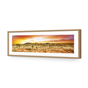 Australian Outback Sunset | Classic Acrylic | Flat Frame With Border | Oak