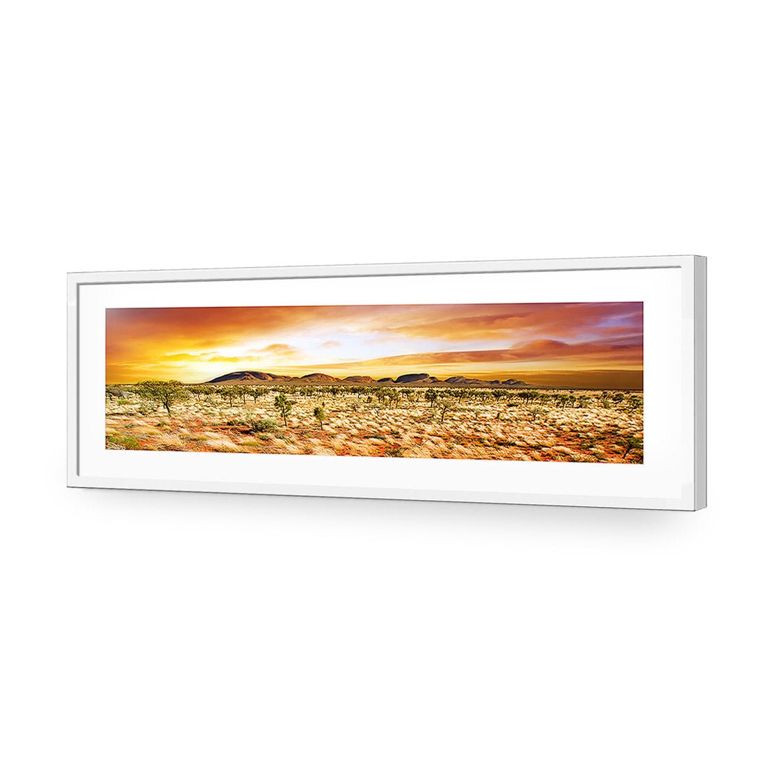 Australian Outback Sunset | Classic Acrylic | Flat Frame With Border | White