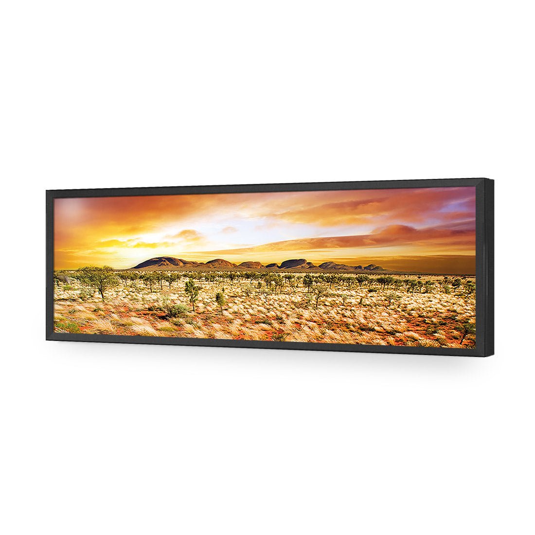 Australian Outback Sunset, Long Acrylic Glass Art - Wall Art Designs - 1452_AL_H WAD_AP - 030 - EDG_60x20_S - 2538 - BLK