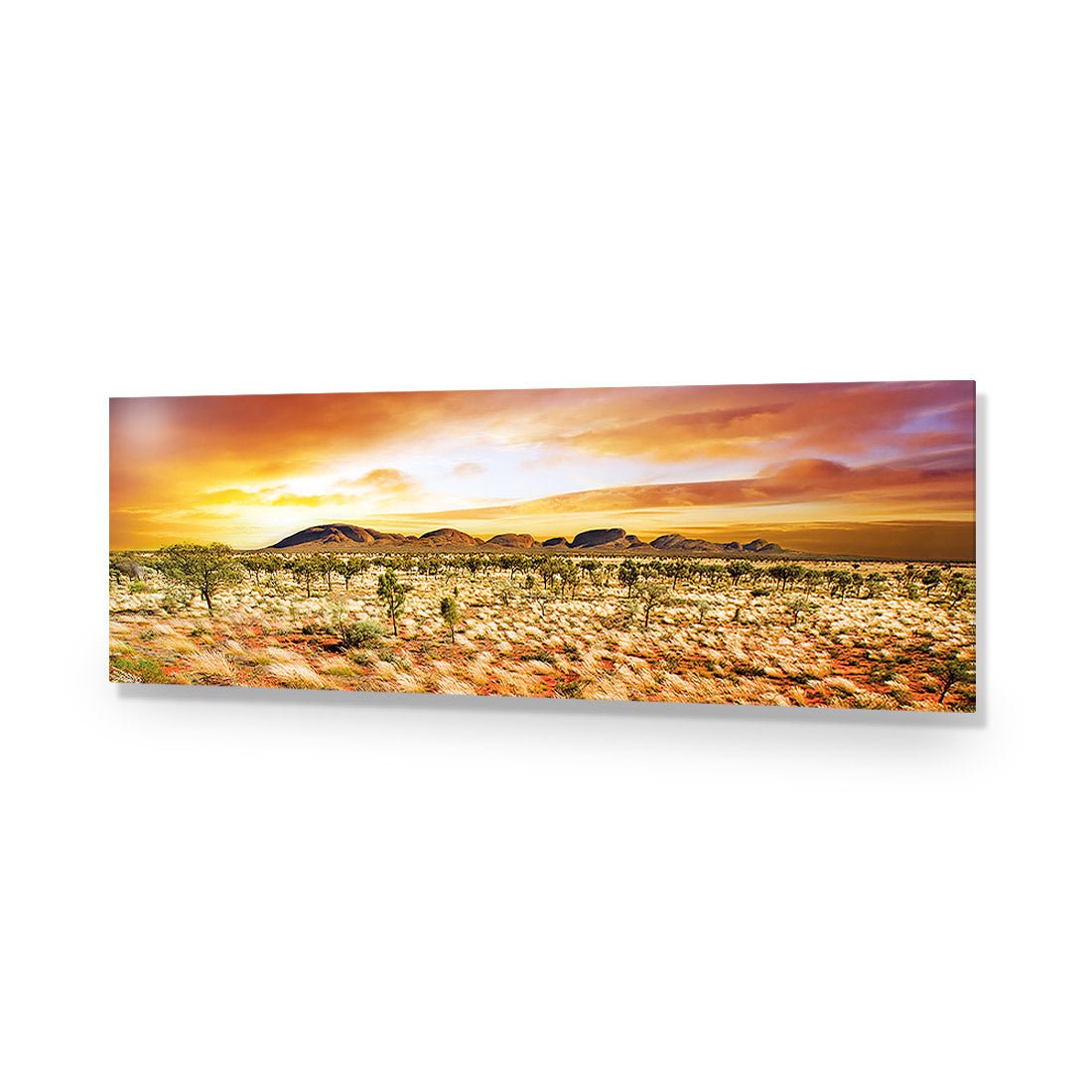 Australian Outback Sunset, Long Acrylic Glass Art - Wall Art Designs - 1452_AL_H WAD_AP - 030 - EDG_60x20_NONE