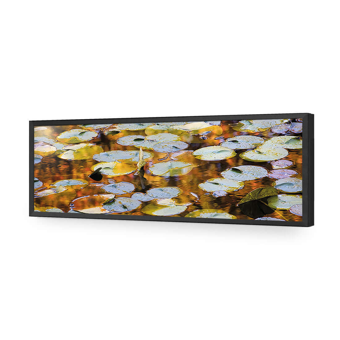 Autumn Lilypads (Long) - Wall Art Designs - 3041_AL_H WAD_AP - 030 - EDG_90x30_S - 2538 - BLK