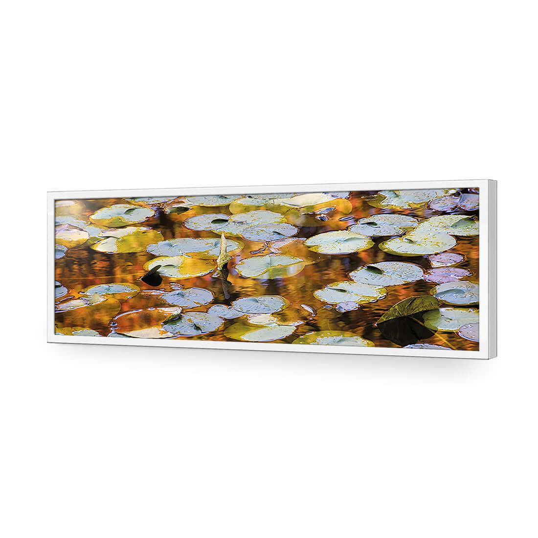 Autumn Lilypads (Long) - Wall Art Designs - 3041_AL_H WAD_AP - 030 - EDG_90x30_S - 2538 - WHT