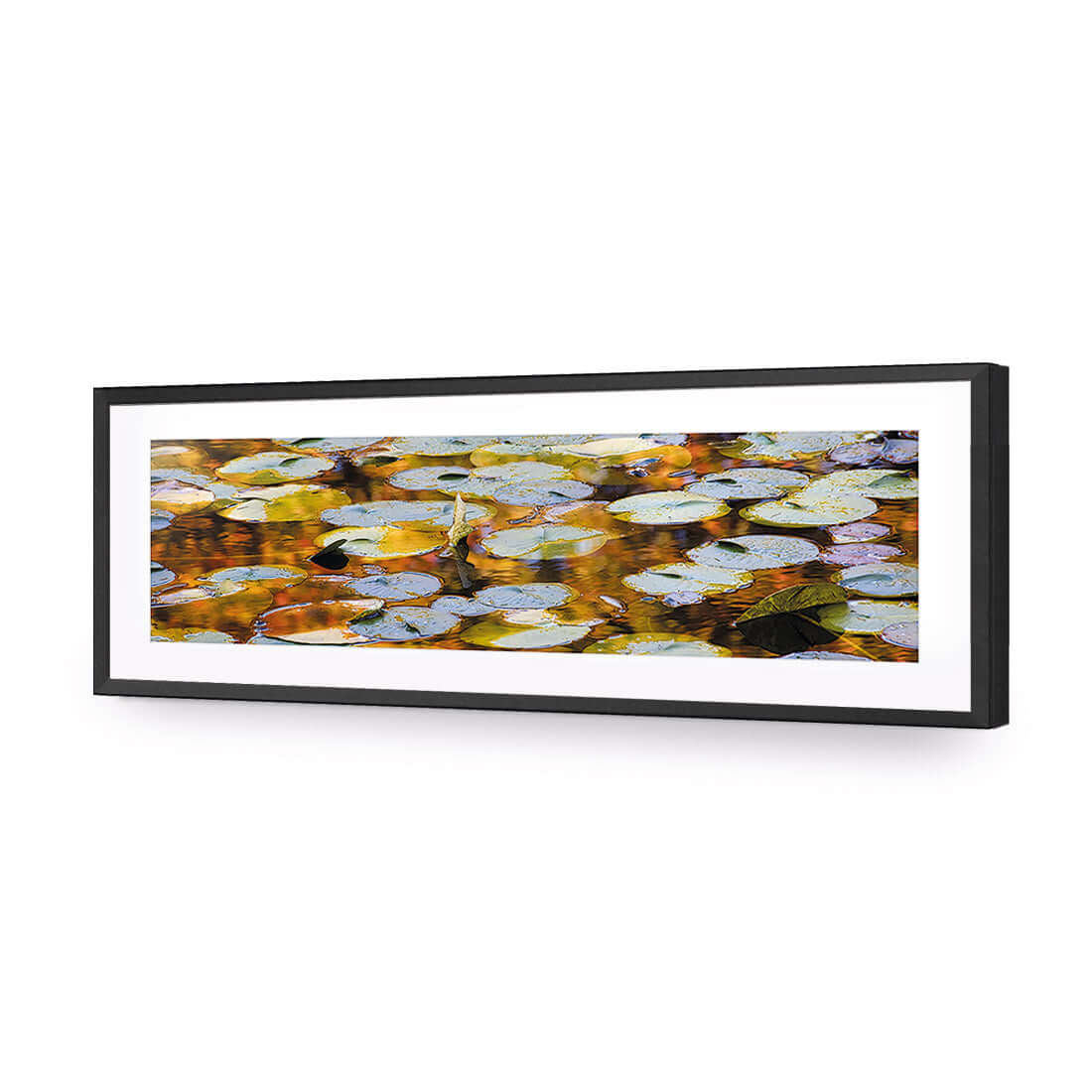 Autumn Lilypads (Long) - Wall Art Designs - 3041_AL_H WAD_AP - 030 - MAT_90x30_S - 2538 - BLK