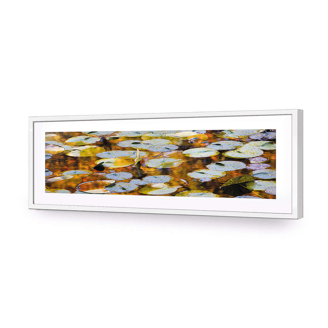 Autumn Lilypads (Long) - Wall Art Designs - 3041_AL_H WAD_AP - 030 - MAT_90x30_S - 2538 - WHT