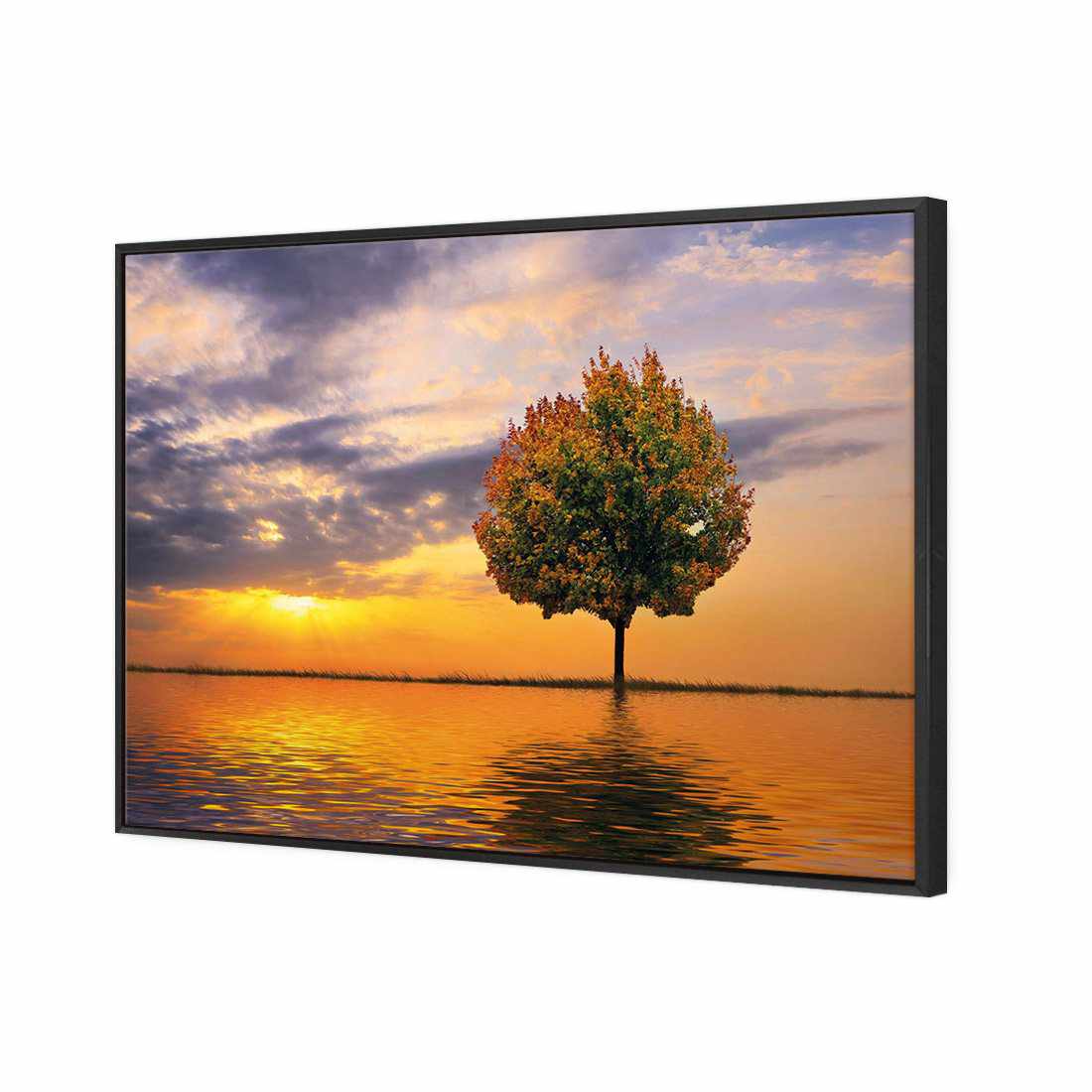 Autumn Reflection | Standard Canvas | Floating Frame | Black