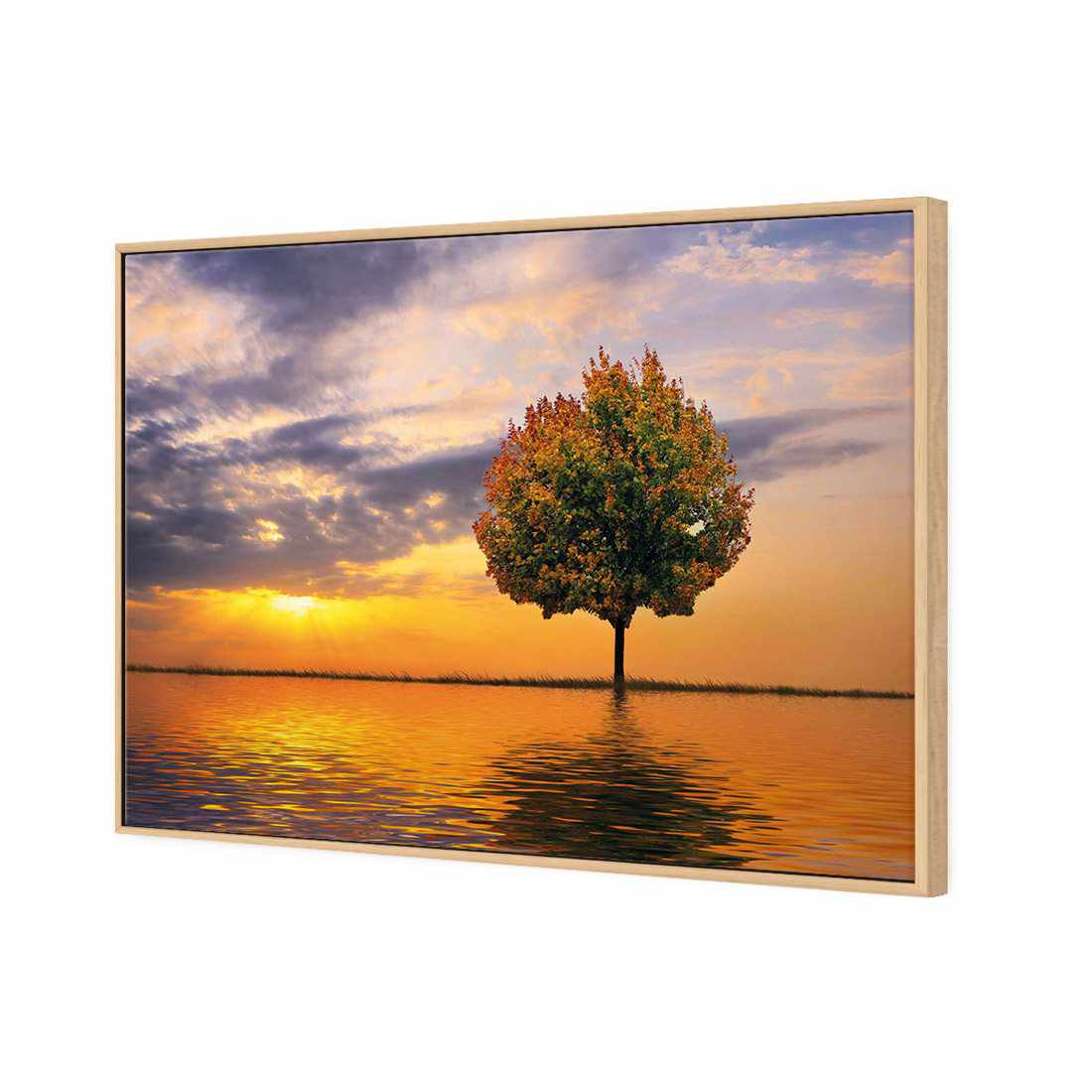 Autumn Reflection | Standard Canvas | Floating Frame | Oak
