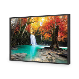 Autumn Waterfall Magic | Standard Acrylic | Flat Frame No Border | Black