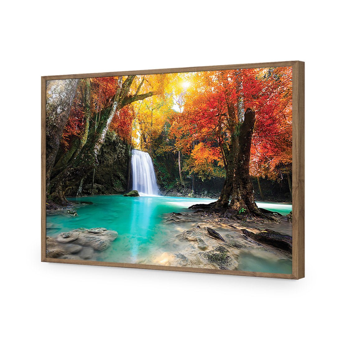 Autumn Waterfall Magic | Standard Acrylic | Flat Frame No Border | Natural
