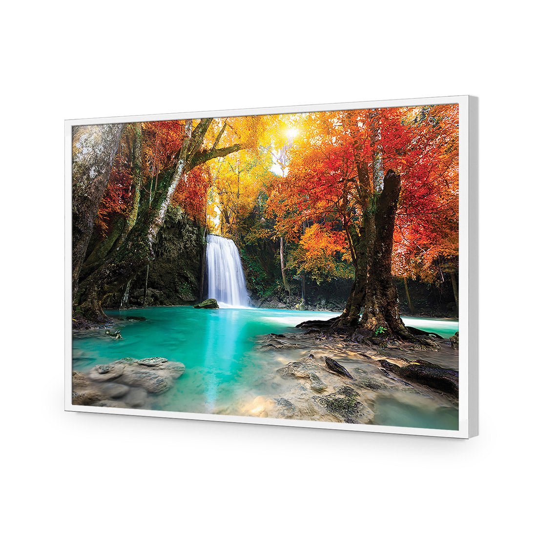 Autumn Waterfall Magic | Standard Acrylic | Flat Frame No Border | White