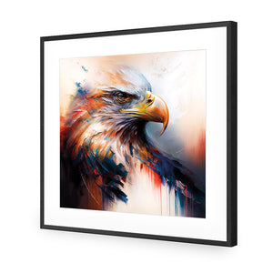 Bald Eagle | Classic Acrylic | Flat Frame With Border | Black