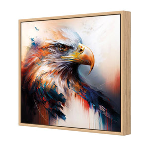 Bald Eagle | Classic Canvas | Floating Frame | Oak
