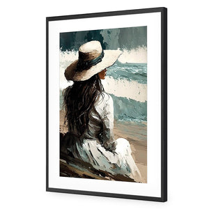 Beach Beauty | Classic Acrylic | Flat Frame With Border | Black