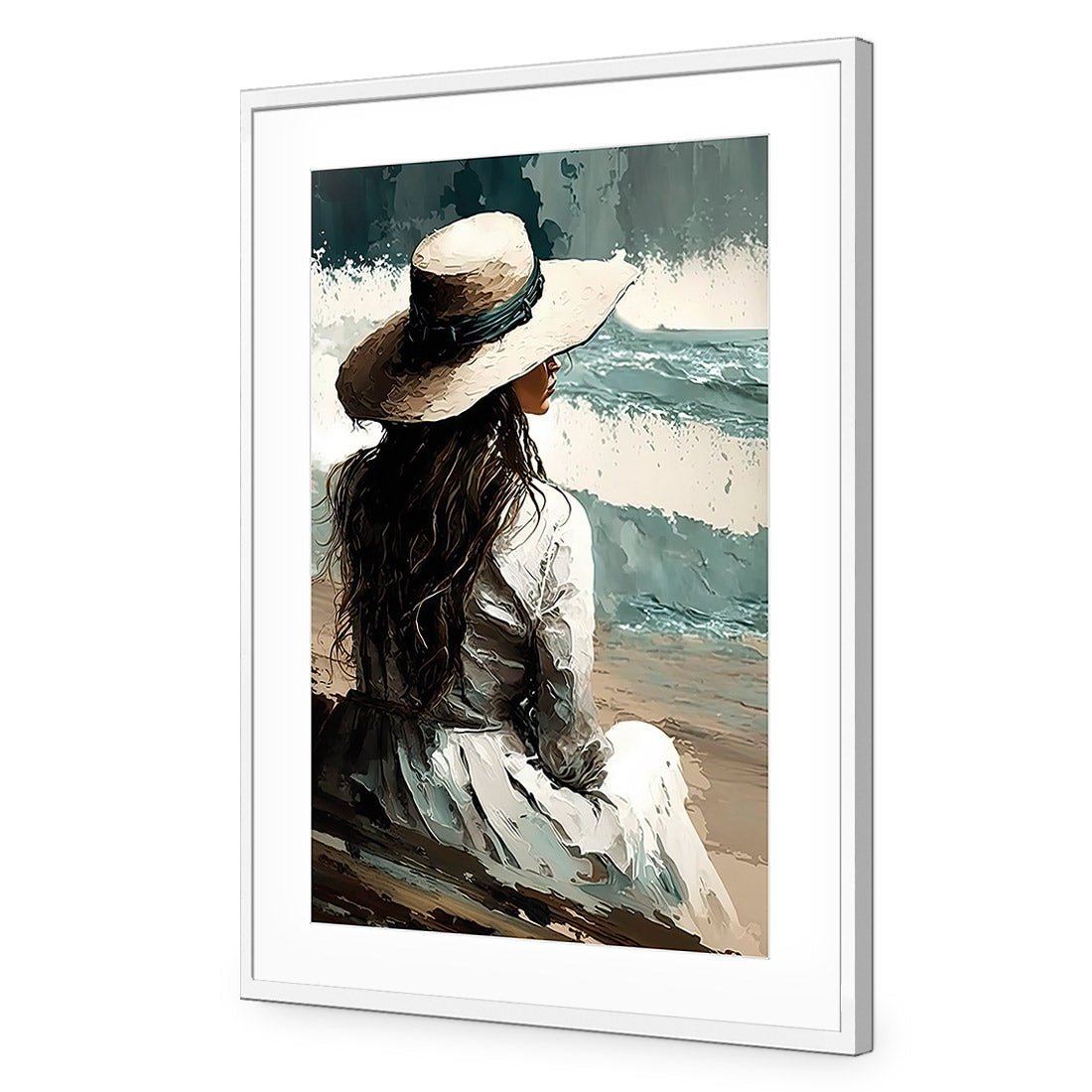 Beach Beauty | Classic Acrylic | Flat Frame With Border | White