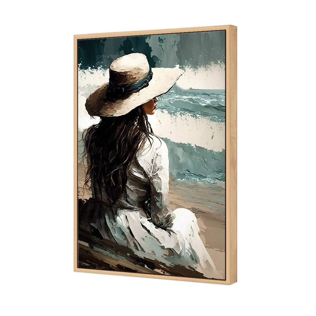 Beach Beauty | Classic Canvas | Floating Frame | Oak