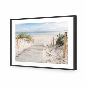 Beach Path | Standard Acrylic | Flat Frame With Border | Black
