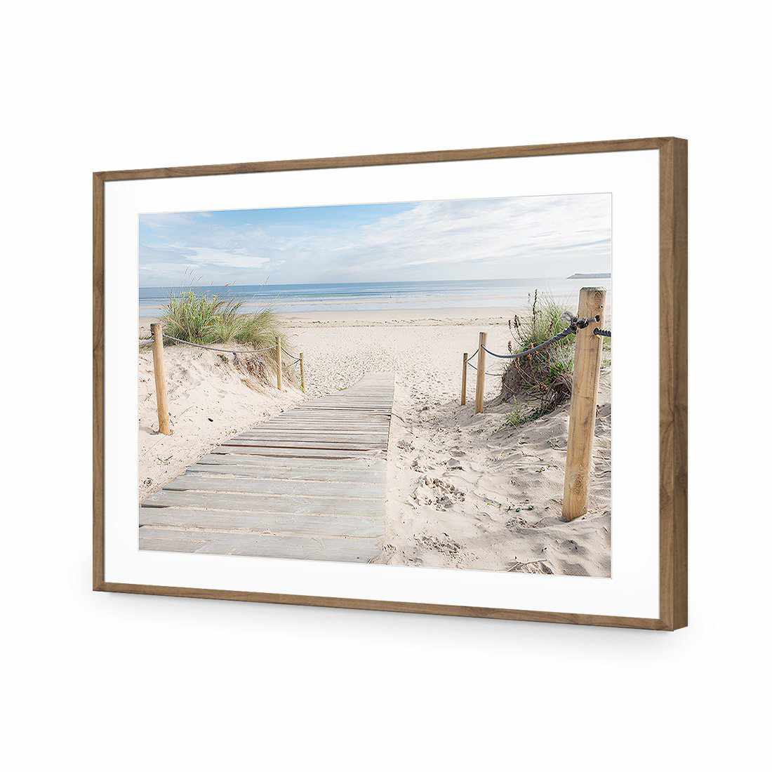Beach Path | Standard Acrylic | Flat Frame With Border | Natural
