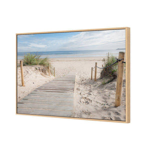 Beach Path | Standard Canvas | Floating Frame | Oak