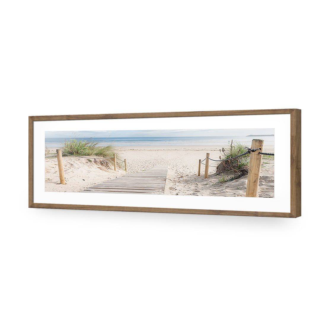 Beach Path Long | Standard Acrylic | Flat Frame With Border | Natural