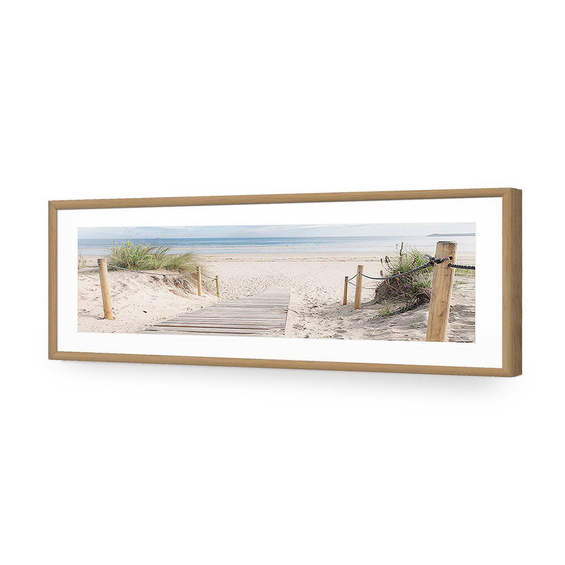 Beach Path Long | Standard Acrylic | Flat Frame With Border | Oak
