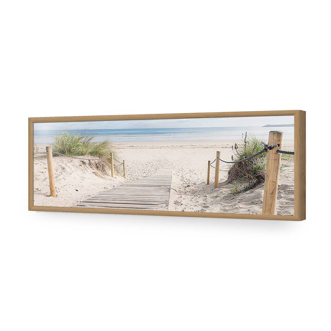 Beach Path Long | Standard Acrylic | Flat Frame No Border | Oak
