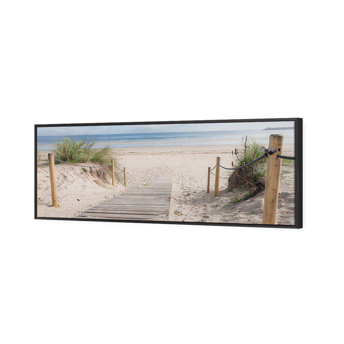 Beach Path Long | Standard Canvas | Floating Frame | Black