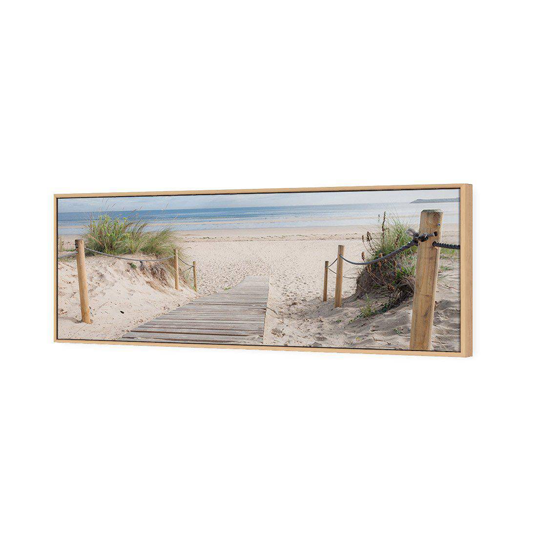 Beach Path Long | Standard Canvas | Floating Frame | Oak
