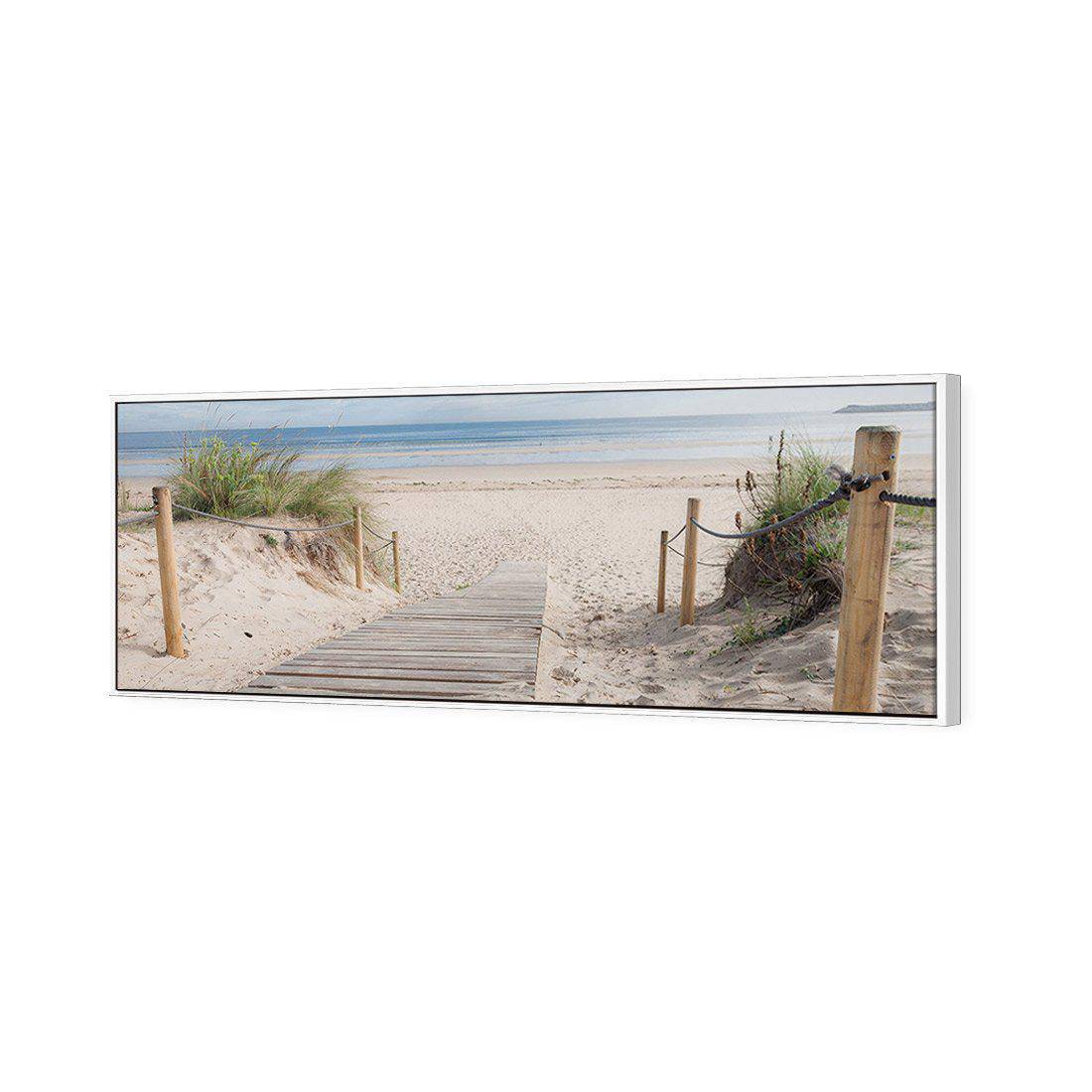 Beach Path Long | Standard Canvas | Floating Frame | White